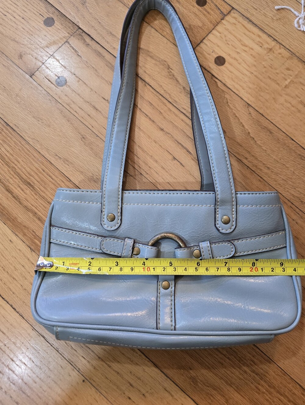 Nine West Powder Blue Faux Leather Mini Shoulder Bag | Vintage Y2K Style - Picture 6 of 10